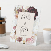 Elegante Roze Roze Bloemige Bruidsdouche Reclamebord Met Voetstuk (Insitu)