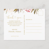 Elegante Roze Roze Bloemige Bruiloft Dank Je Briefkaart (Achterkant)