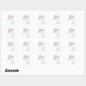 Elegante Roze Roze Bloemige Bruiloft Feest  Ronde Sticker (Vel)