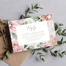 Elegante Roze Roze Bloemige Bruiloft