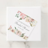 Elegante Roze Roze Bloemige Bruiloftsshower op Maa Bedankjes Labels (In situ)