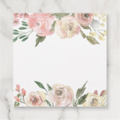 Elegante Roze Roze Bloemige Bruiloftsshower op Maa Bedankjes Labels (Achterkant)