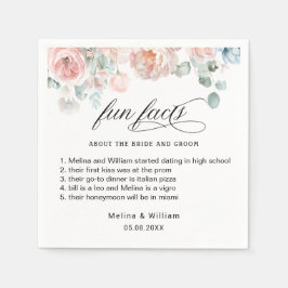 Elegante Roze Roze Bloemige Feiten Bruiloft  Servet