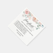 Elegante Roze Roze Bloemige Feiten Bruiloft  Servet (Hoek)