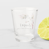 Elegante Roze Roze Bloemige Meisjesavond Shot Glas (Achterkant)