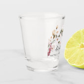 Elegante Roze Roze Bloemige Meisjesavond Shot Glas (Links)