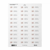 Elegante Roze Roze Bloemige Monogram Etiket (Full Sheet)