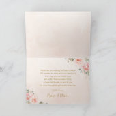 Elegante Roze Roze Bloemige Theepartij Bruiloft Bedankkaart (Binnen)