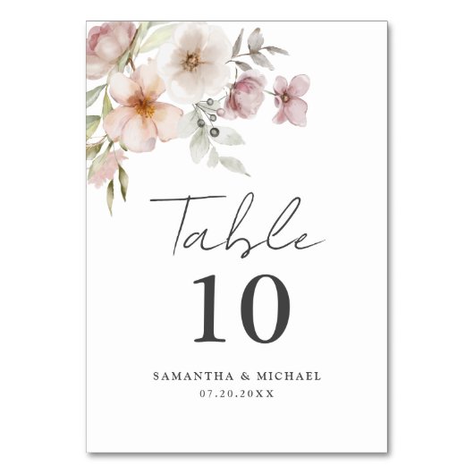 Elegante Roze Roze Bloemige Watercolor Trouw  Kaart (Voorkant)