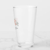Elegante Roze Roze Bloemige Waterverf Trouw Glas (Links)