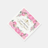 Elegante Roze Roze Bloemrijke Victoriaanse Bruilof Servet (Hoek)