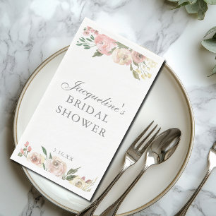 Elegante Roze Roze Bloemstukken Bruiloftsshower Servet