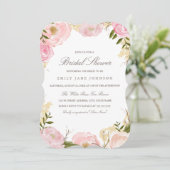 Elegante Roze Roze Bruiloftsfeest Uitnodiging (Staand voorkant)