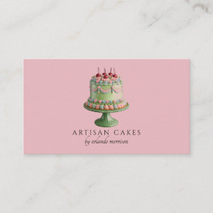 Elegante Roze Roze Cake Bakkerij  Visitekaartje