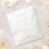 Elegante Roze Roze Calligraphy Bruidsborrel Bedankzakje (Geknipt)