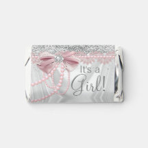 Elegante Roze Roze Diamant Parel Baby Shower Hersh
