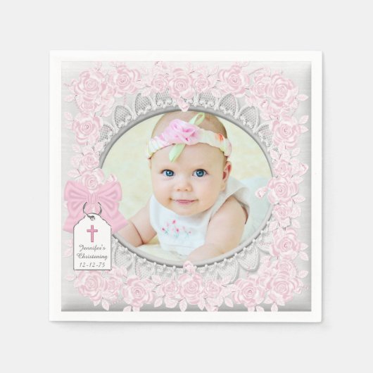 Elegante Roze Roze Fotodoop Servet (Voorkant)