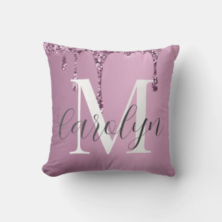 Elegante Roze Roze Glitter Drip Worp Kussen