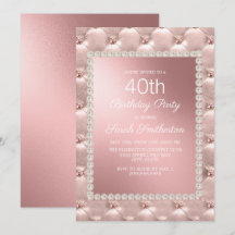 Elegante Roze Roze Goud 40e Verjaardagsfeest