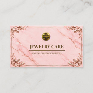 Elegante Roze Roze Goud Sieraden Verzorgingskaart Visitekaartje