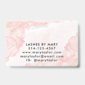 Elegante Roze Roze Gouden Glitter Marmer Badge (Achterkant)