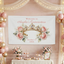 Elegante Roze Roze Gouden Tiara Quinceañera