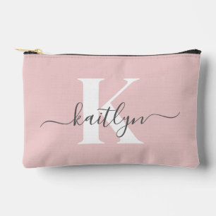 Elegante Roze Roze Grijs Script Monogram Etui