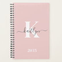 Elegante Roze Roze Grijs Script Monogram