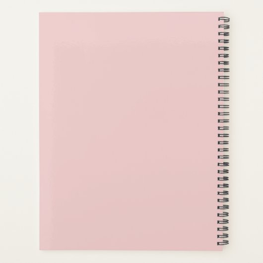 Elegante Roze Roze Grijs Script Monogram Planner (Achterkant)