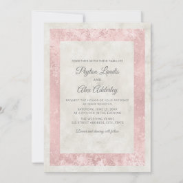 Elegante Roze Roze Ivoorkleurige Crème Trouwfeest Kaart