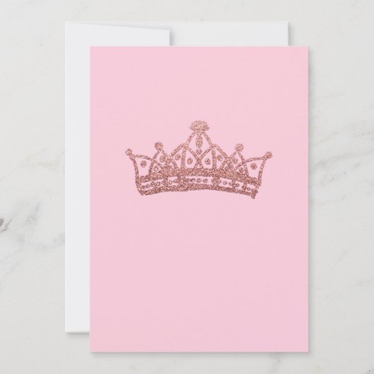 Elegante Roze Roze Magische Prinsessenfeest Kaart (Achterkant)