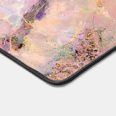 Elegante Roze Roze Marmer Opal Monogram Meisjesach Bureaumat (Hoek)