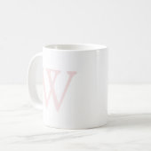 Elegante Roze Roze Monogram Initiaal Wit Koffiemok (Voorkant links)
