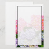 Elegante roze roze paarse blauw bloemen hortensia' briefpapier (Voorkant / Achterkant)