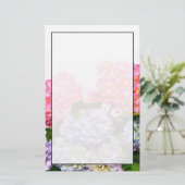 Elegante roze roze paarse blauw bloemen hortensia' briefpapier (Staand voorkant)