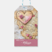 Elegante Roze Roze Reis Avontuur Bruids Borrel Cadeaulabel (Achterkant)