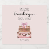 Elegante Roze Roze Reis Avontuur Bruidsfeest Bier Etiket (Enkel label)
