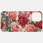 Elegante  Roze Roze Roze Bloemen Custom Name Case-Mate iPhone Case (Achterkant (horizontaal))