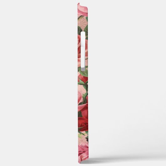 Elegante  Roze Roze Roze Bloemen Custom Name Case-Mate iPhone Case (Achterkant / Links)