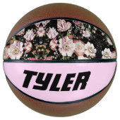  elegante roze roze roze roze floraal basketbal (Voorkant)