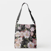 elegante roze roze roze roze floraal crossbody tas (Achterkant)