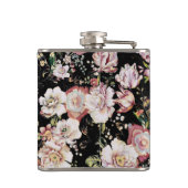  elegante roze roze roze roze floraal heupfles (Achterkant)