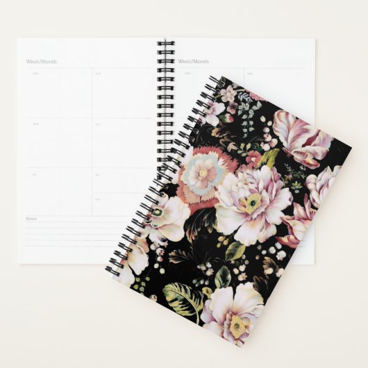  elegante roze roze roze roze floraal planner (Display)