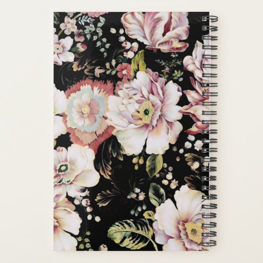  elegante roze roze roze roze floraal planner (Achterkant)