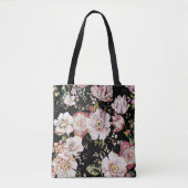  elegante roze roze roze roze floraal tote bag (Voorkant)