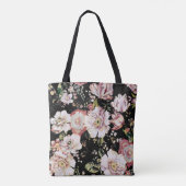  elegante roze roze roze roze floraal tote bag (Achterkant)