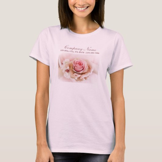 elegante roze roze rozenbloembruin t-shirt (Voorkant)