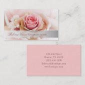 elegante roze roze rozenbloembruin visitekaartje (Voorkant / Achterkant)