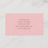 elegante roze roze rozenbloembruin visitekaartje (Achterkant)