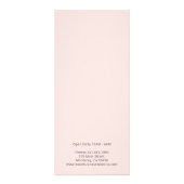 Elegante Roze Roze Schoonheidssalon Prijslijst Reclamekaart (Achterkant)